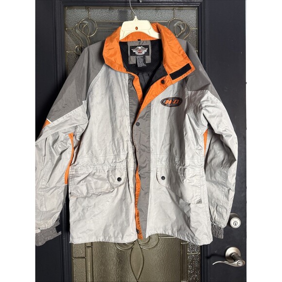 Harley-Davidson Jacket Mens Large Reflective Full Zip Motorcycle Coat READ - Picture 1 of 11